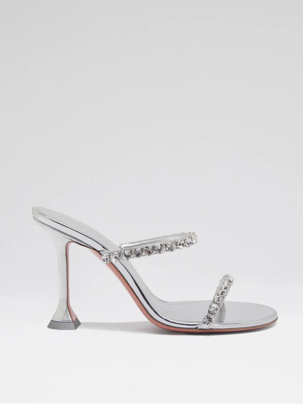 AMINA MUADDI Gigi crystal-embellished mirrored-leather mules 38
